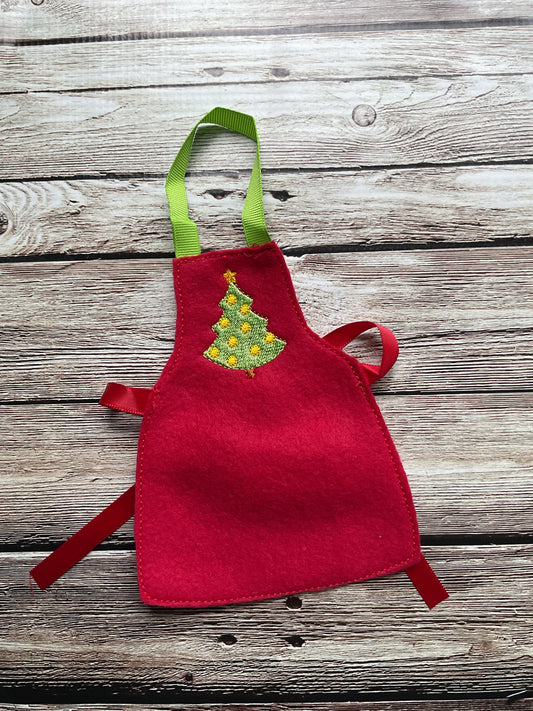 (136) Holiday Elf/Doll Christmas Apron
