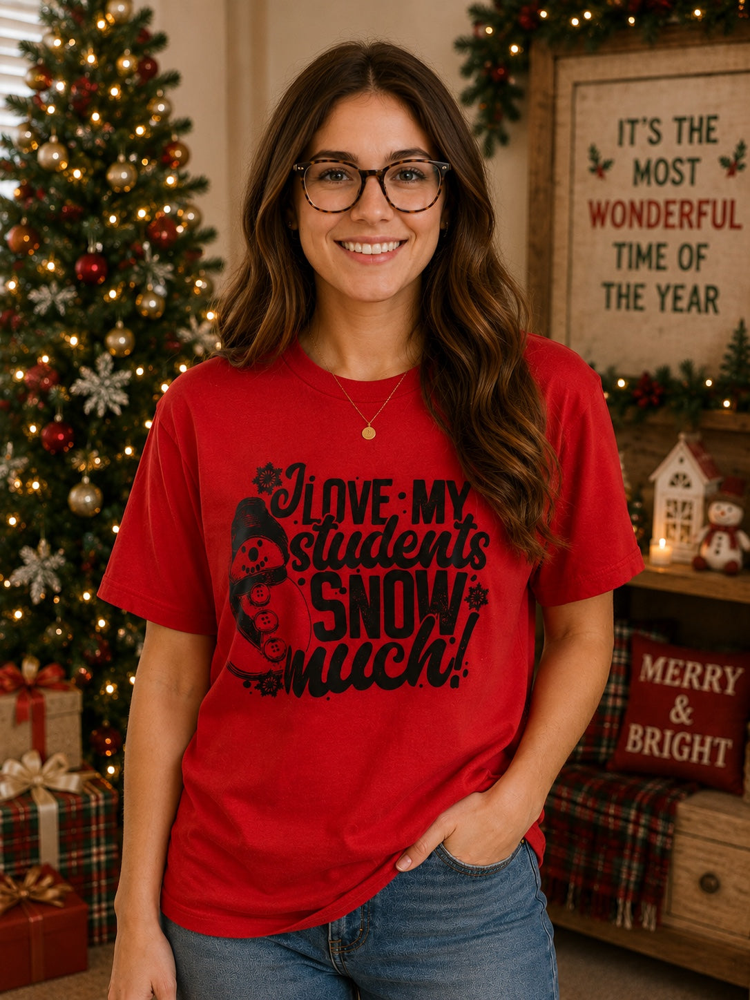 I Love My Students Snow Much T-Shirt | Christmas Teacher Shirt
