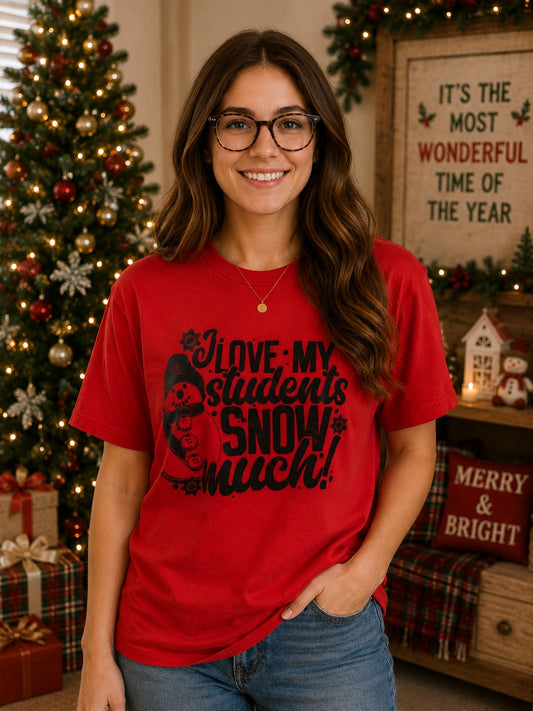 I Love My Students Snow Much T-Shirt | Christmas Teacher Shirt