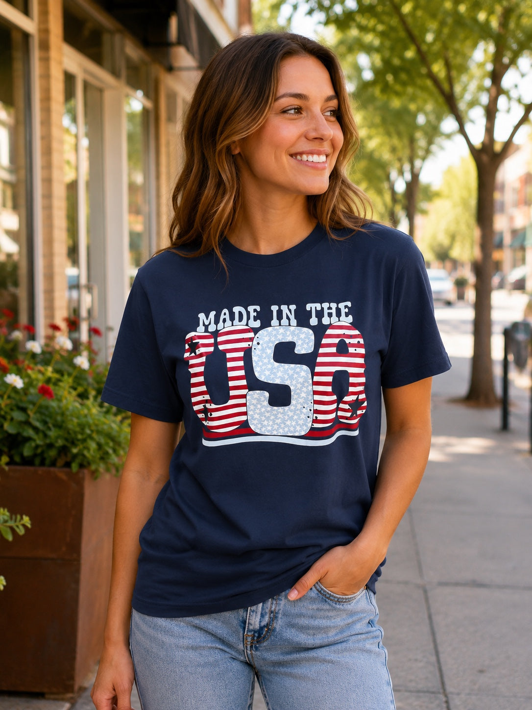 Made in the USA Patriotic Graphic T-Shirt | Red White & Blue American Tee