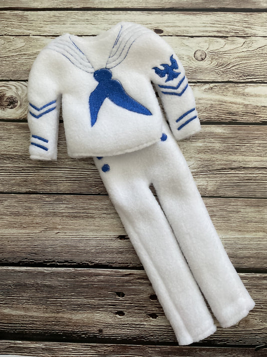 (175) Holiday Elf/Doll Sweater Navy Whites inspired
