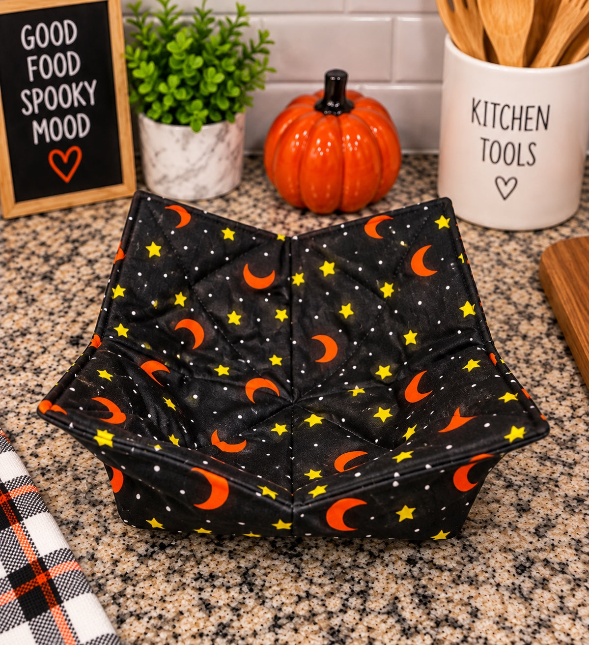 Moon & Stars Halloween Bowl Cozy