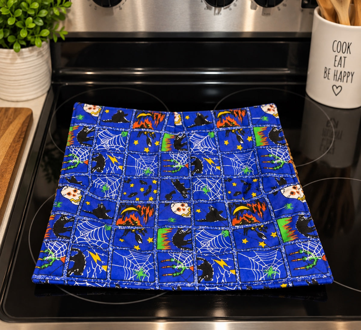Blue Spooky Halloween Bowl Cozy
