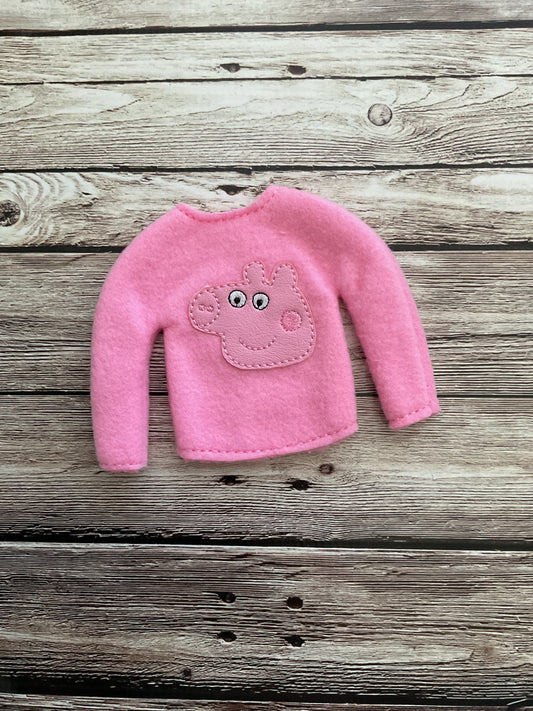 (170) Holiday Elf/Doll Sweater Pink Pig