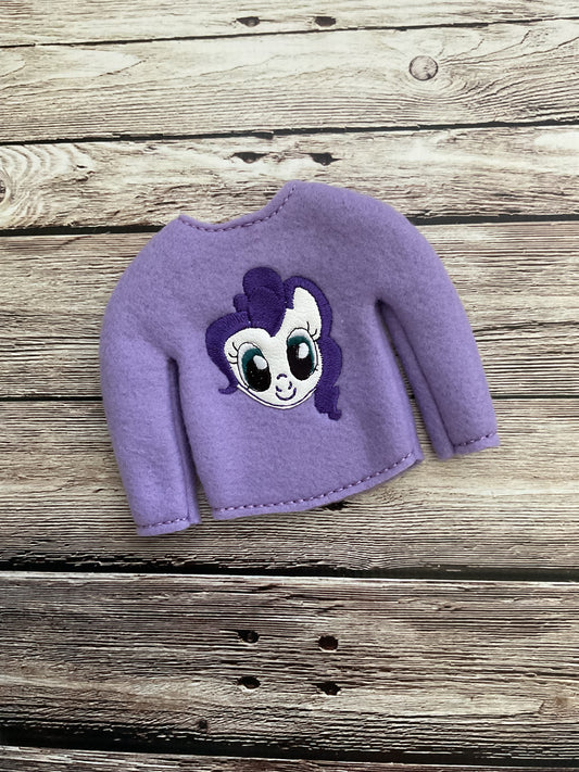 (167) Holiday Elf/Doll Sweater Rare Pony Purple