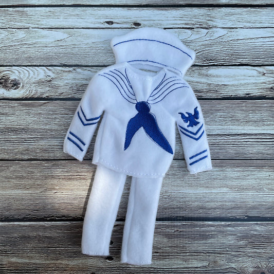 (175) Holiday Elf/Doll Sweater Navy Whites inspired